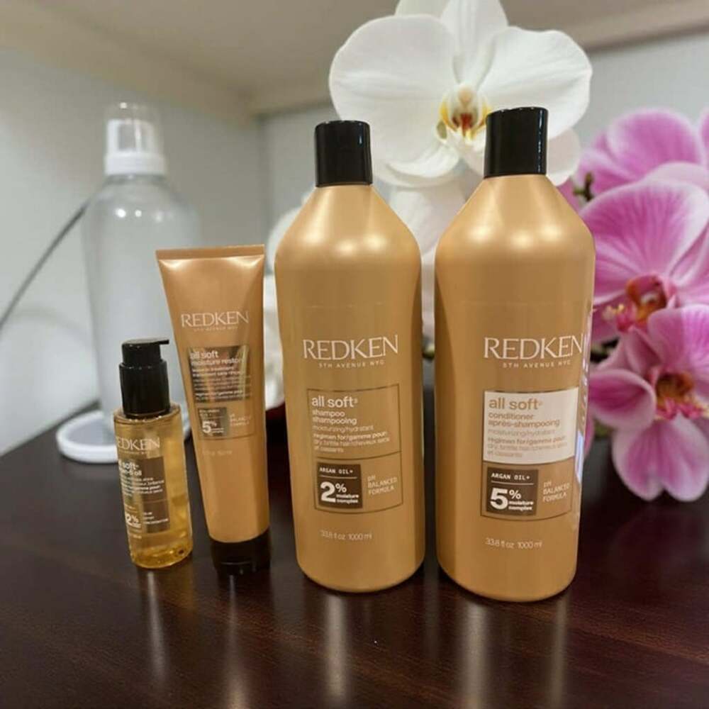 Redken All Soft Shampoo &conditioner Sz 33.8 oz Argan- 6 Oil & Mask